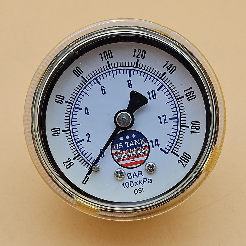 US Tank Cryogenic Equipment Gauge BAR 100xkPa PSI